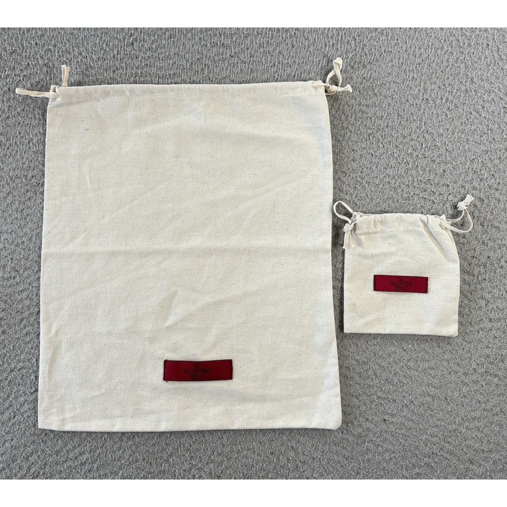 Valentino Garavani Dust Bags Set of 2 Drawstring Storage Bags Authentic